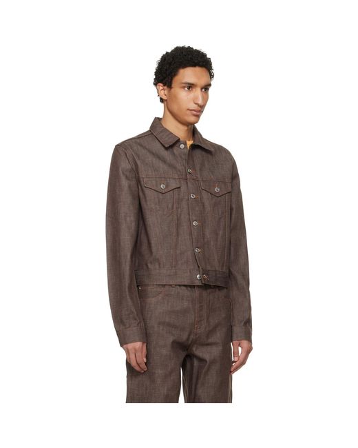 A.P.C. Brown Lenny Denim Jacket for men