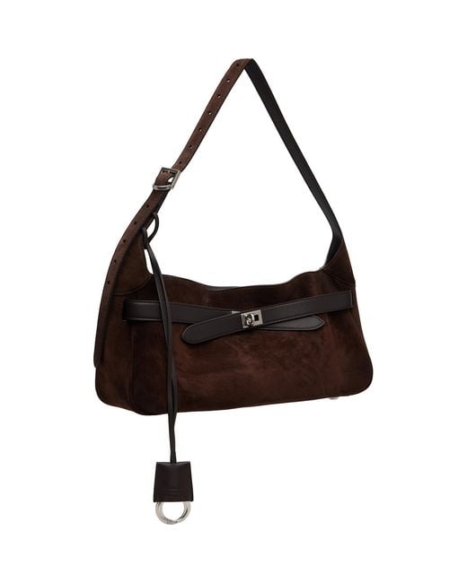 Balenciaga Brown Bel Air Waxed Suede S Bag