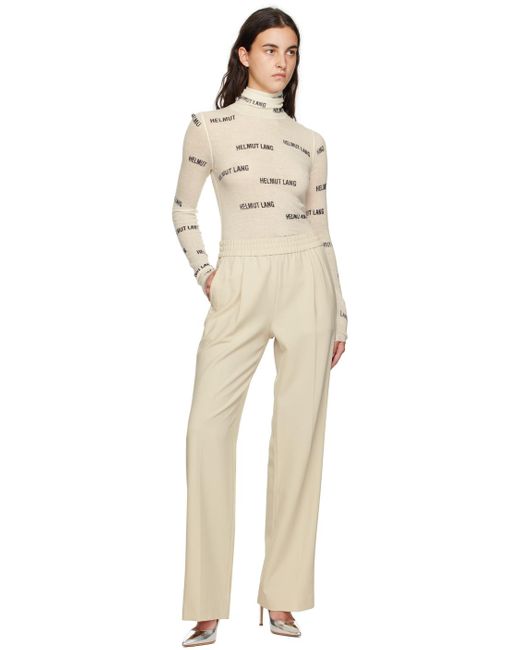 Helmut Lang Natural Off-white Pull-on Trousers