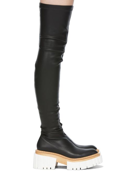 Stella McCartney Black Emilie Thigh-high Boots | Lyst