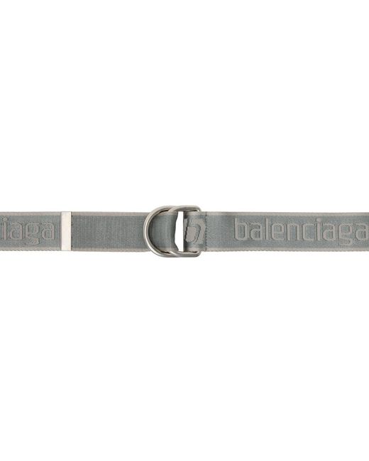 Balenciaga Gray Logo-jacquard D-ring Belt for men