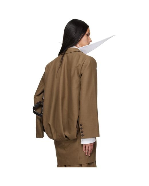 Egonlab Brown Curved Vent Blazer for men
