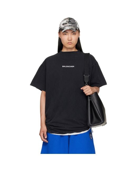 Balenciaga Black Double T-shirt for men