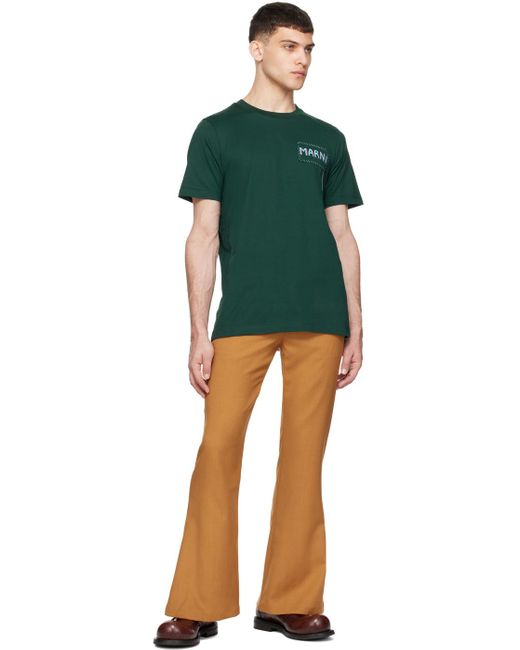 T-shirt vert à écusson à logo Marni pour homme en coloris Green