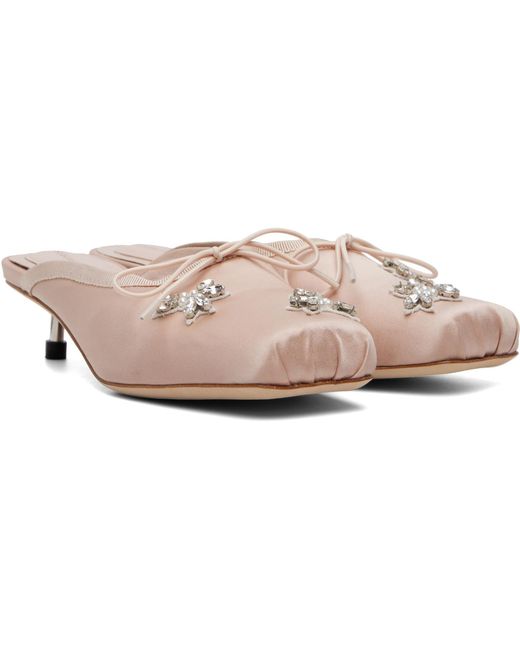 Simone Rocha Pink Embellished Pointe Mule Heels