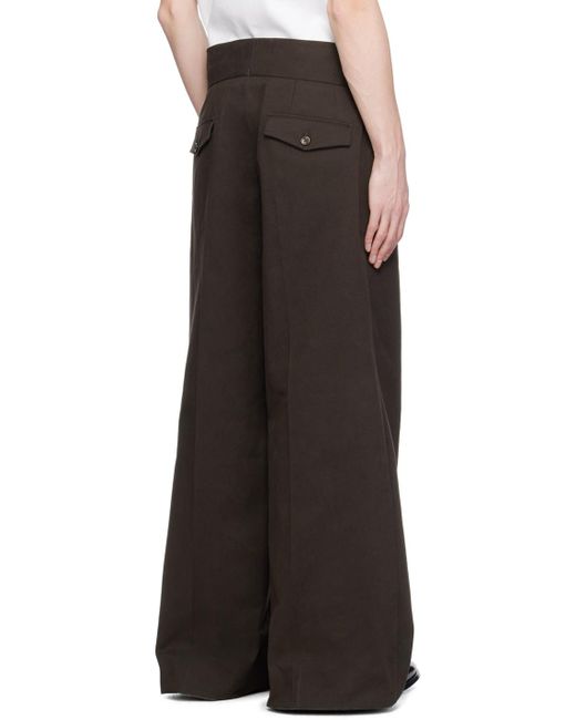 Dolce & Gabbana Black Dolce&gabbana Brown Pleated Trousers for men