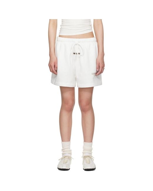 Fear Of God White Soccer Fleece Shorts