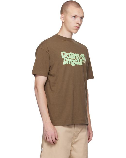 Palm Angels Brown Viper T-shirt for men
