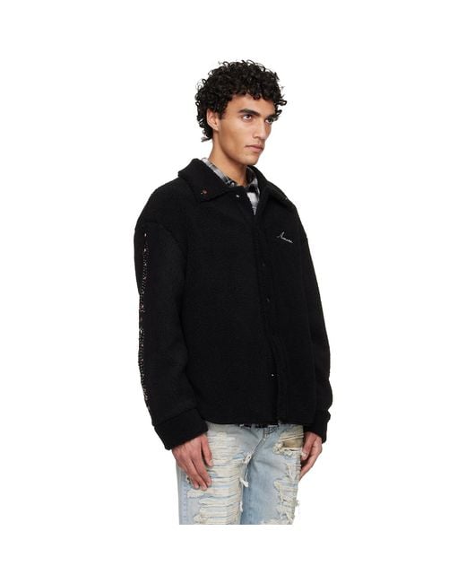 Amiri Black Bones Studded Overshirt for men