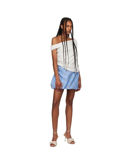 MSGM Blue Check Miniskirt