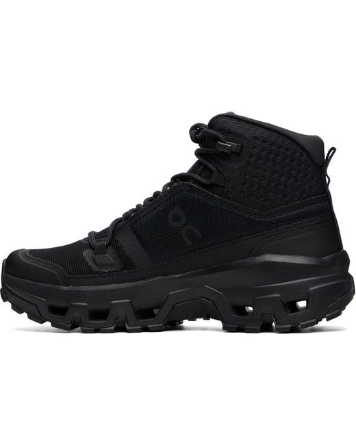 On Shoes Black Cloudrock Mid Waterproof Sneakers