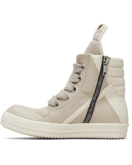 Rick Owens Natural Off- Temple Jumbolace Geobasket Sneakers for men