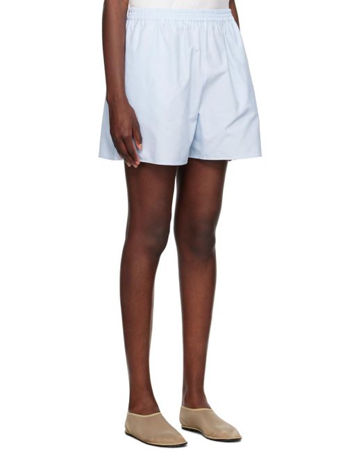 The Row White Blue Gunther Shorts