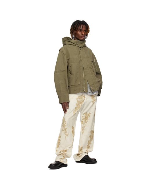 Dries Van Noten Green Khaki Flap Pocket Jacket for men