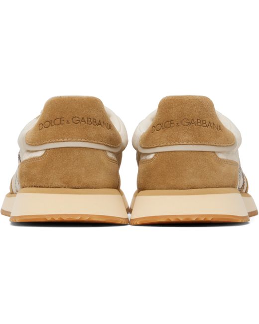 Dolce & Gabbana Black Tan & Mixed-Material 'Dg' Cushion Sneakers