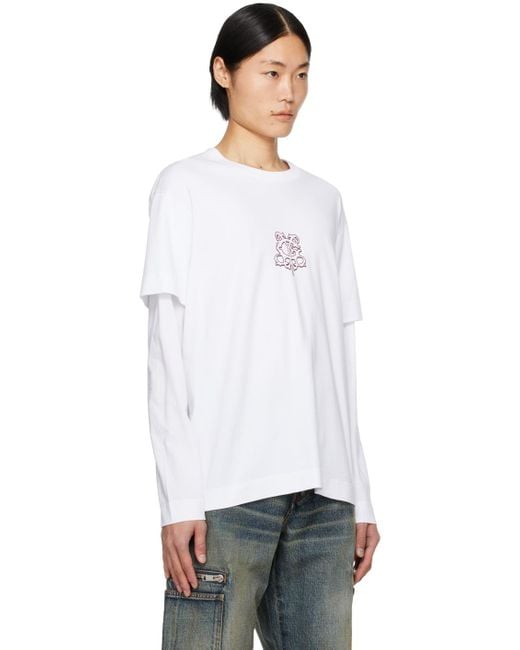 Givenchy White Layered Long Sleeve T-shirt for men