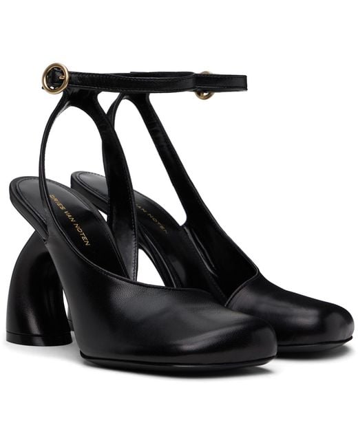 Dries Van Noten Black Asymmetric Heels