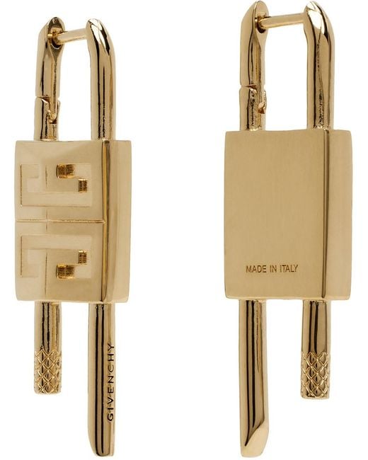 Givenchy Metallic Gold Small Lock Earrings