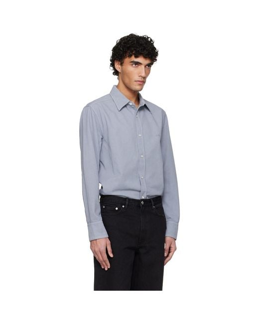 A.P.C. Gray Embroidered Overshirt for men