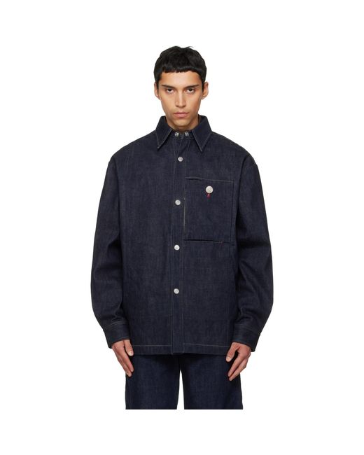 NULLUS Blue Slits Selvedge Denim Jacket for men