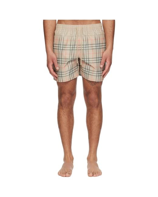 Burberry Natural Gradient Check Swim Shorts for men