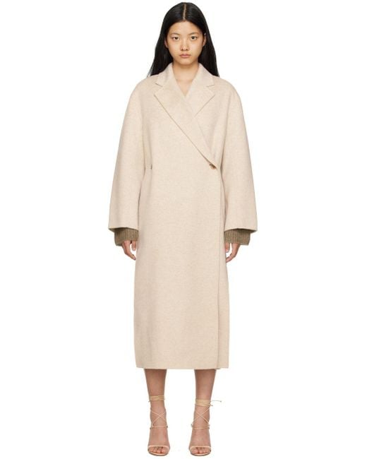 By Malene Birger Off-white Ayvian Coat in Natural | Lyst