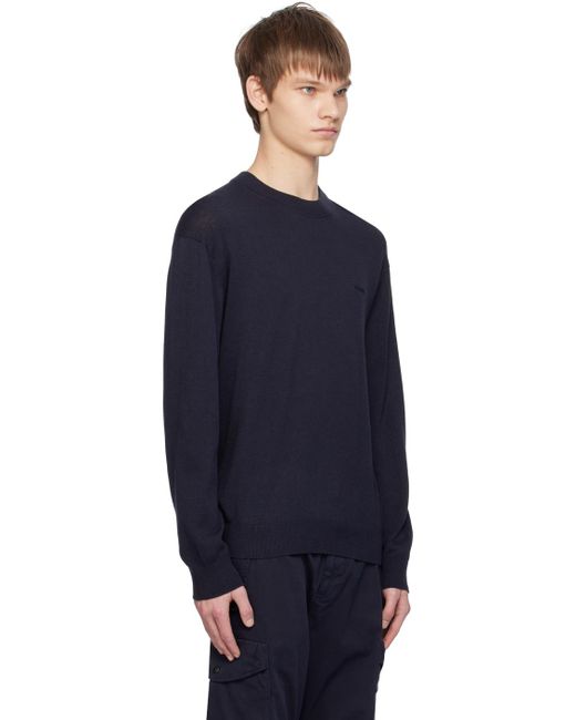 Boss Blue Navy Relaxed-fit Sweater for men