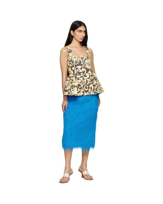 Dries Van Noten Blue Taupe & Open Blouse