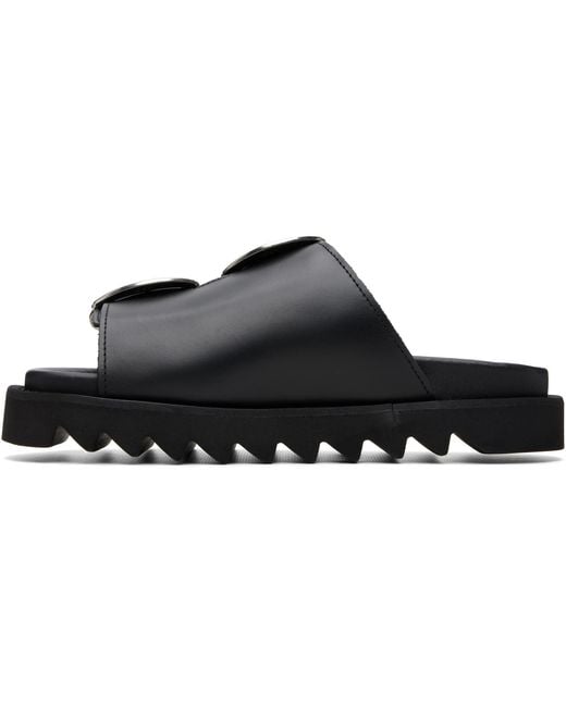 Toga Black Leather Sandals