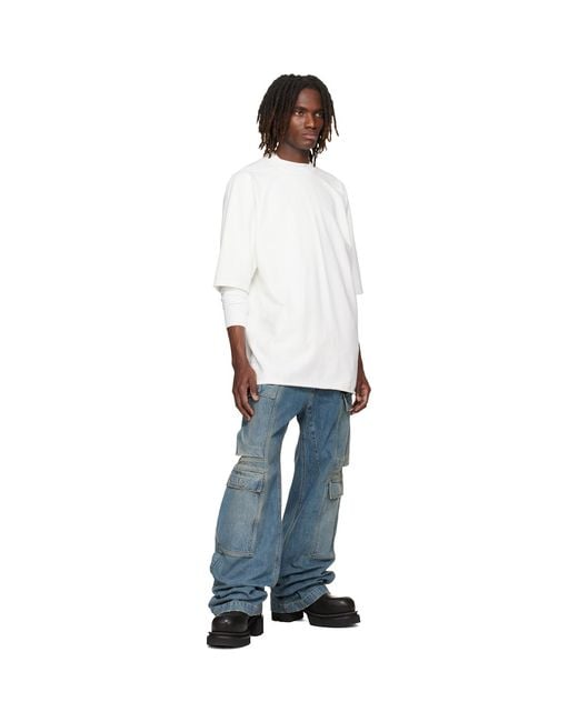 Rick Owens White Off- Temple Jumbo S/S T-Shirt for men