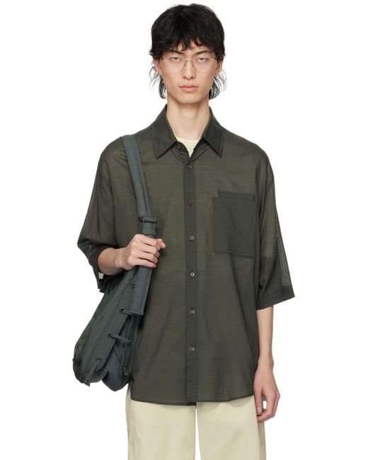Chemise grise à deux poches Lemaire pour homme en coloris Black