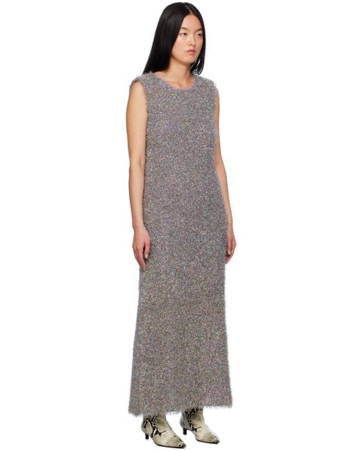 Jil Sander Black Silver Sparkling Maxi Dress