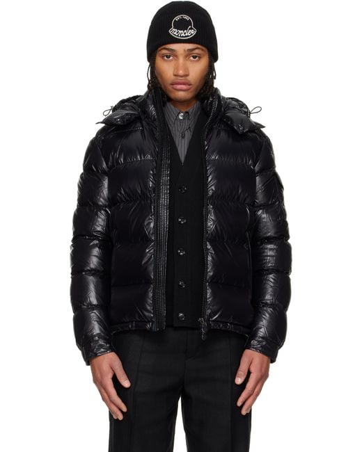 Moncler メンズ ブラック Maya フード ショート ダウンジャケット 