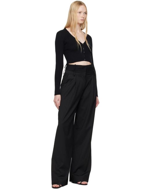 Courreges Black Solar Light Rib Cardigan
