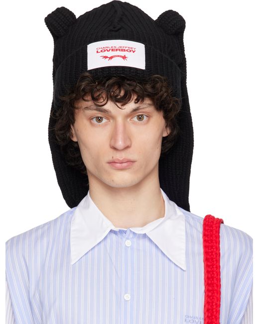 メンズ Charles Jeffrey ブラック Chunky Rabbit ビーニー Black