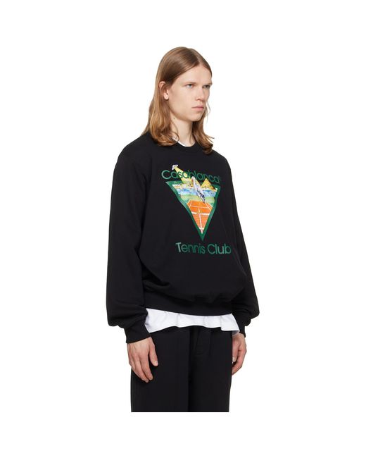 Casablanca Black Tennis Club Icon Pyramid Abduction Sweatshirt for men