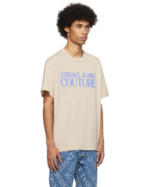 メンズ Versace ボンディングロゴ Tシャツ Blue
