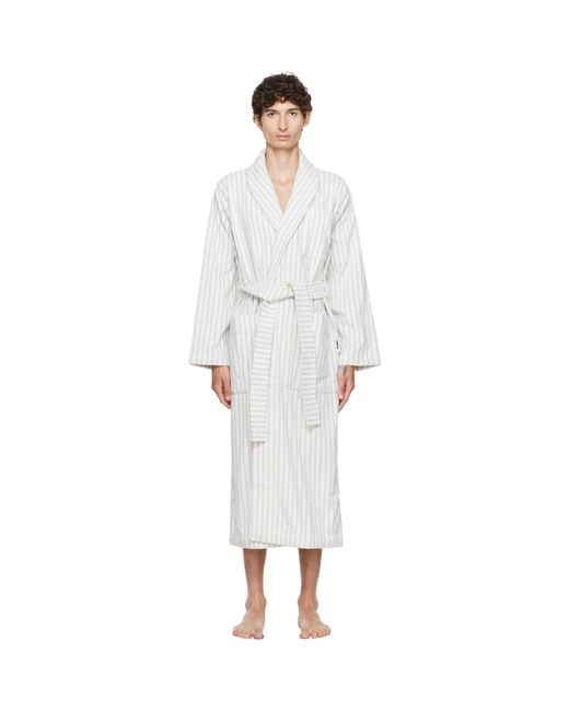 Tekla White Terry Classic Bathrobe for men