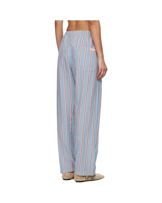 Bode Blue Regatta Stripe Pyjama Pants