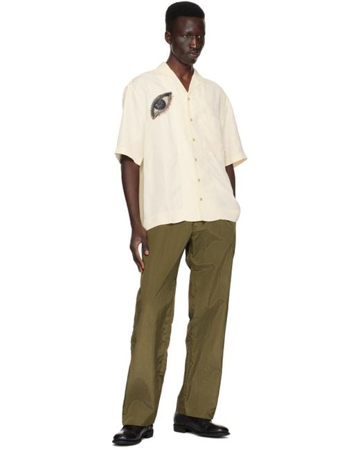 Song For The Mute Green Press-Stud Track Pants for men