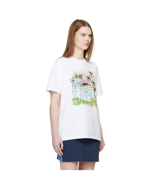 Casablanca White Short Sleeve T‑Shirt