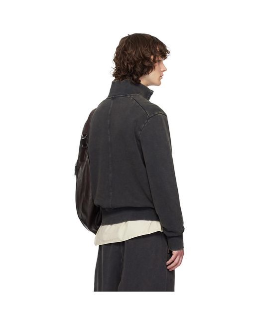Entire studios Black Port Pullover Sweatshirt for men