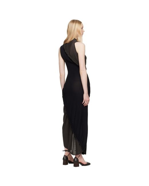 Issey Miyake Black Beanstalk Maxi Dress