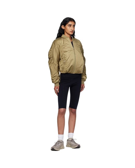 On Shoes Black Khaki Varsity Bomber Jacket