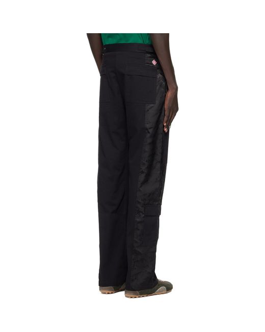 Casablanca Black Nylon Mountain Camo Cargo Pants for men