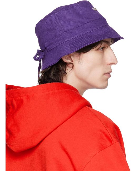 Jacquemus Red Purple Le Raphia 'le Bob Gadjo' Hat for men