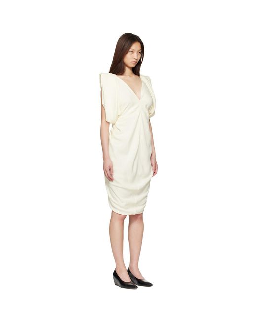 Versace White Off- Cocktail Crepe Midi Dress