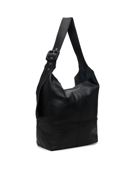 AMI Black Taurillon Leather Etienne Crossbody Bag