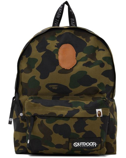 A Bathing Ape Green Outdoor Products Edition 1st Camo Day Backpack for men