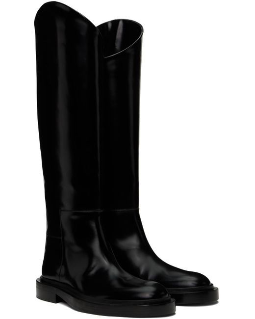 Bottes hauteur genou noires Jil Sander en coloris Black